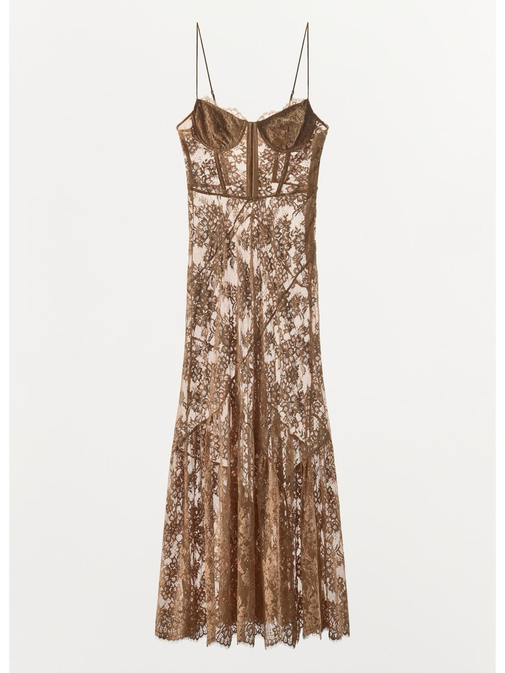 Zara RING-DETAIL LACE STRAPPY DRESS